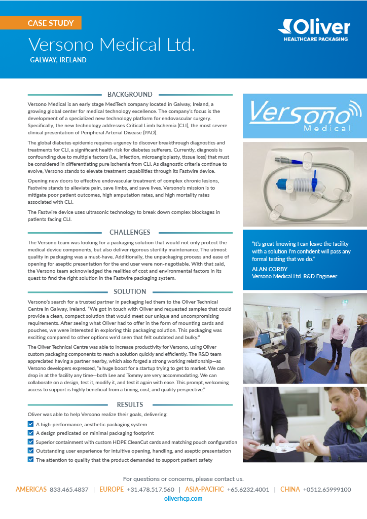 Versono Medical Ltd. Case Study with Oliver HCP